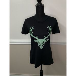 Bucked Up Black Short Sleeve Tee with Green Logo